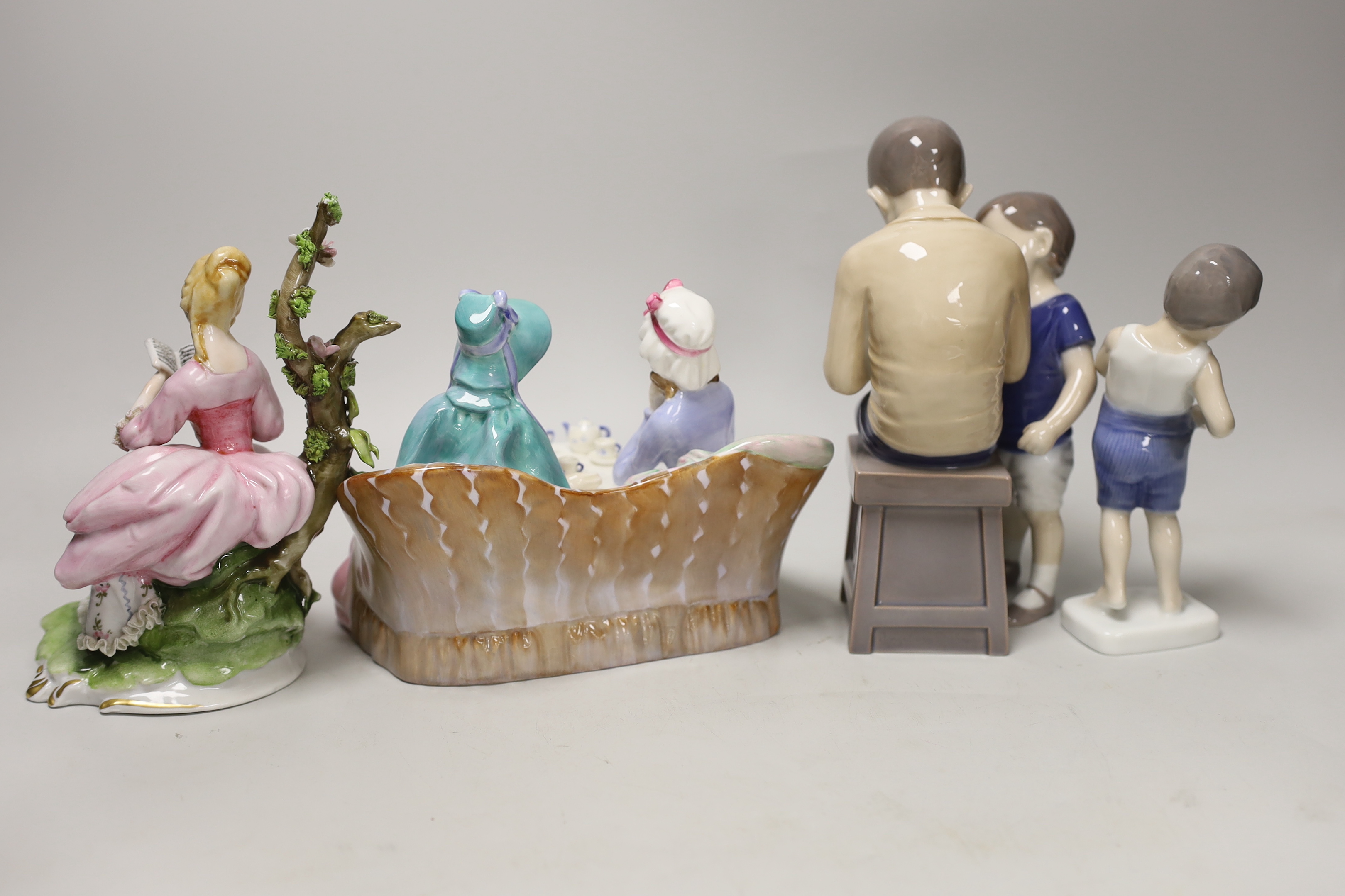 A group of Bing & Grondahl, Doulton etc figures, tallest 22cm